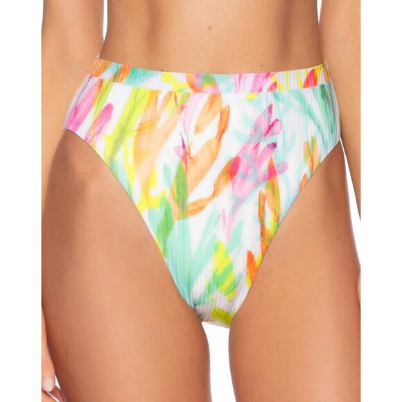 Becca By Rebecca Virtue Banded French Cut High Waist Bikini Bottom Sz Small New - Picture 1 of 7